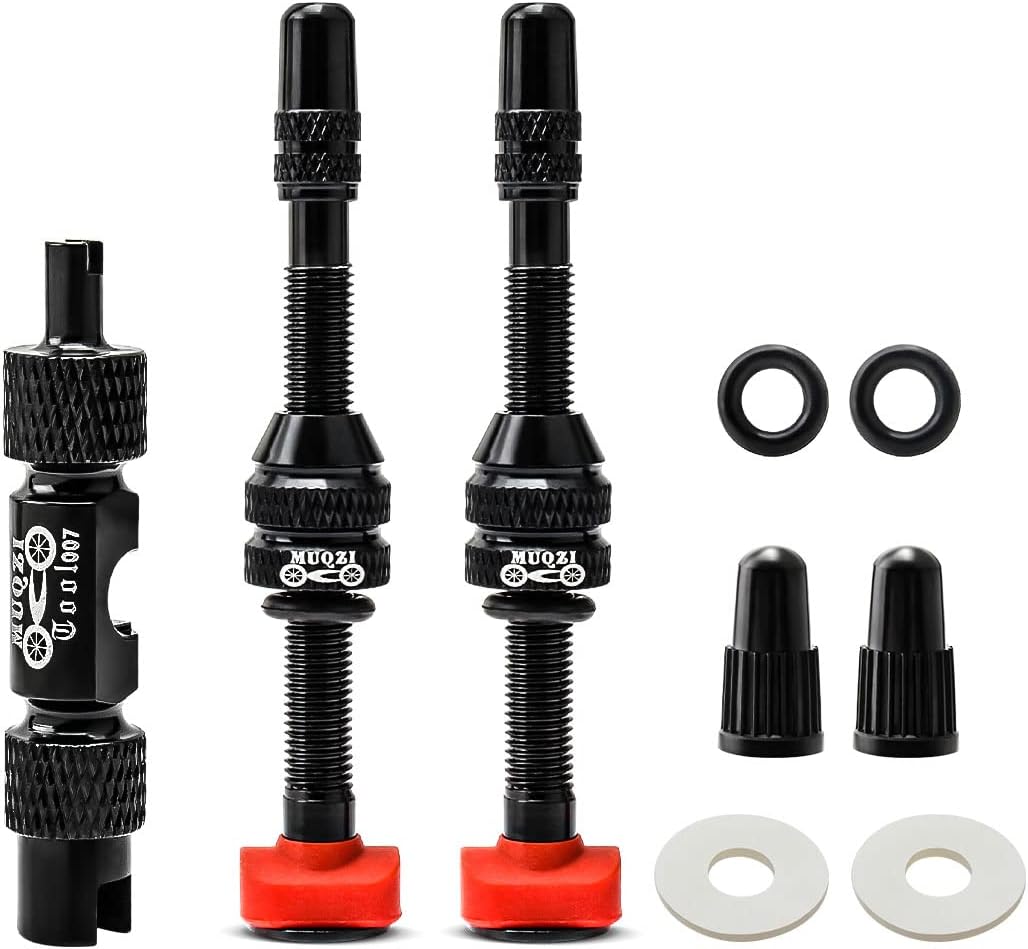 MUQZI Tubeless Presta Ventilschaft Kit – No Leak mit Werkzeug, schwarz (60 mm)