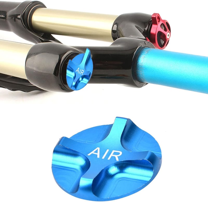 Luftdichte Ventilkappen für MTB-Gabel aus Aluminiumlegierung (blau)