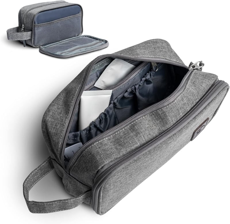 Kulturtasche mit 10 Fächern für Reisen und Camping - grau, 3L