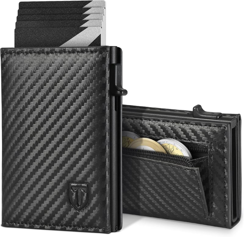 RFID-sichere Leder Geldbörse für Herren mit Münzfach – Slim Wallet in Schwarz