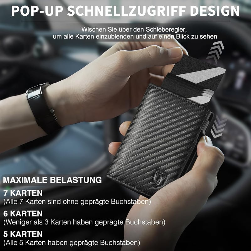 RFID-sichere Leder Geldbörse für Herren mit Münzfach – Slim Wallet in Schwarz