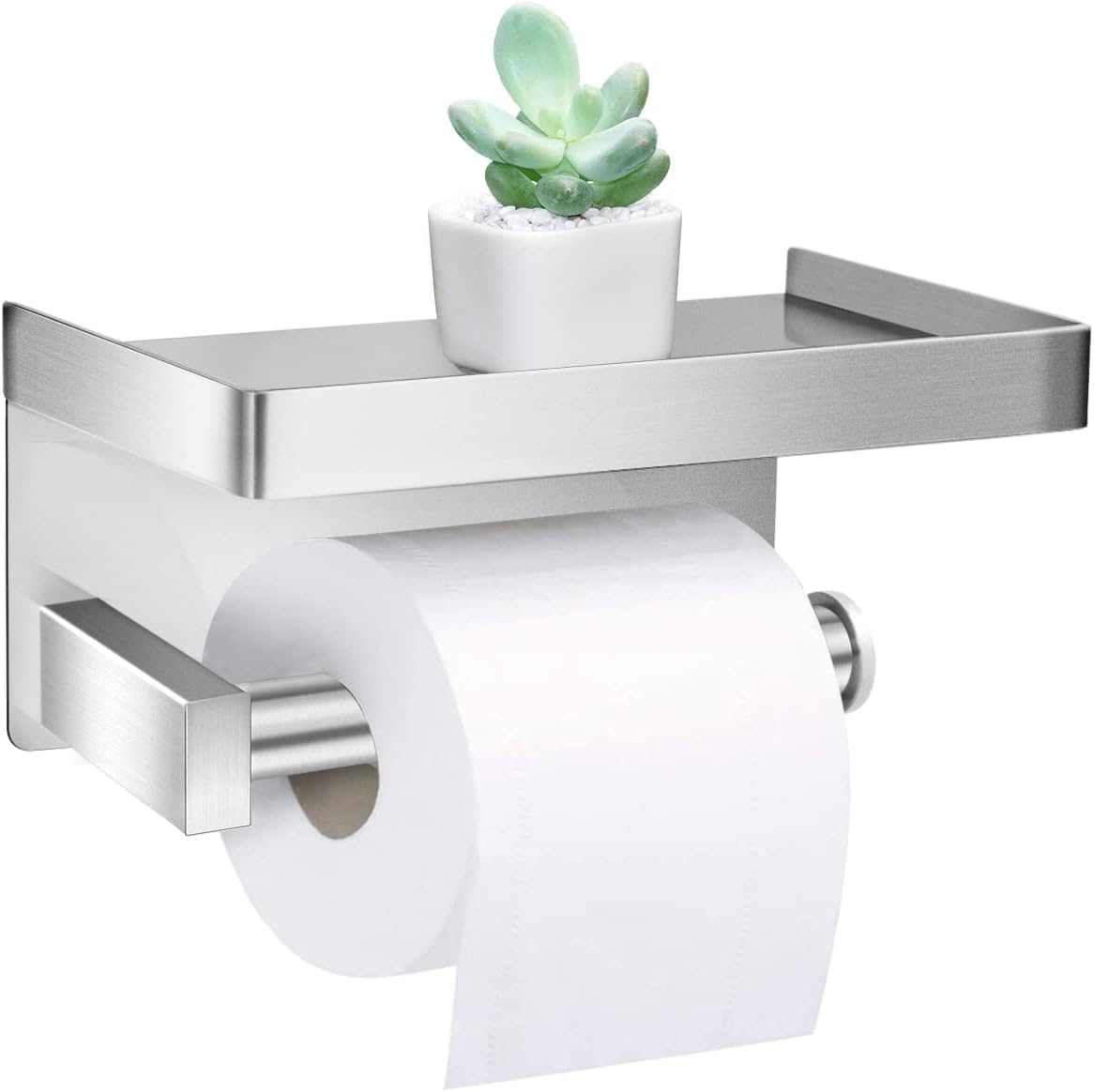 Edelstahl Toilettenpapierhalter für Badezimmer und Küche (Silber)