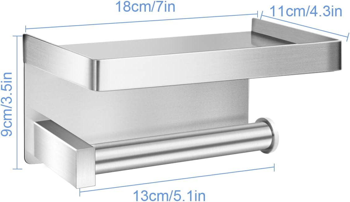 Edelstahl Toilettenpapierhalter für Badezimmer und Küche (Silber)