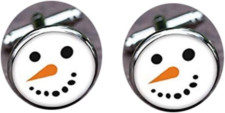 Personalisierte Herren-Manschettenknöpfe mit Schneemann-Motiv
