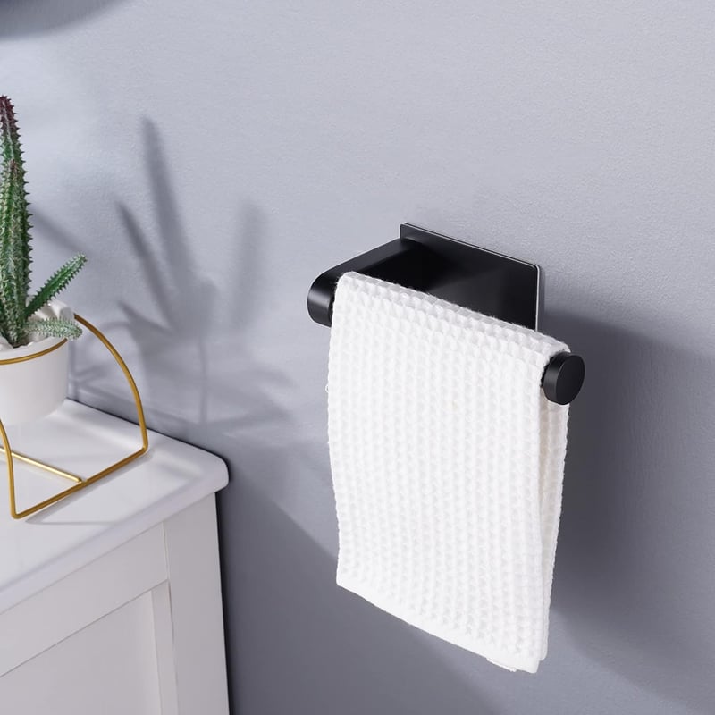 Selbstklebender Edelstahl Toilettenpapierhalter für Bad und Küche, Schwarz