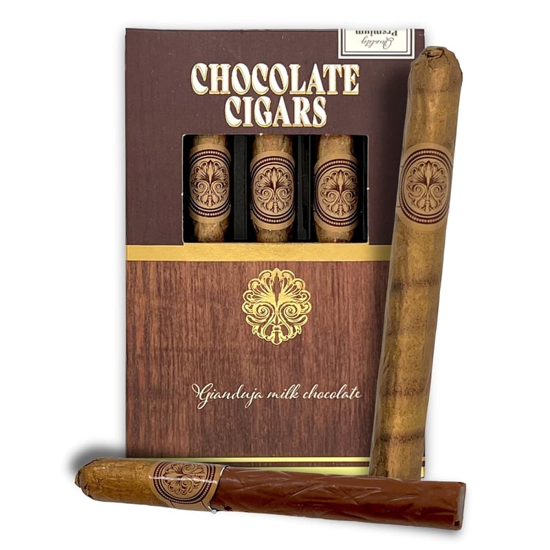 Zigarren Geschenkset mit Gianduja-Haselnuss-Schokolade für Männer