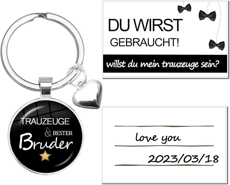Geschenk für Trauzeugen: 3D Schlüsselanhänger mit Karte