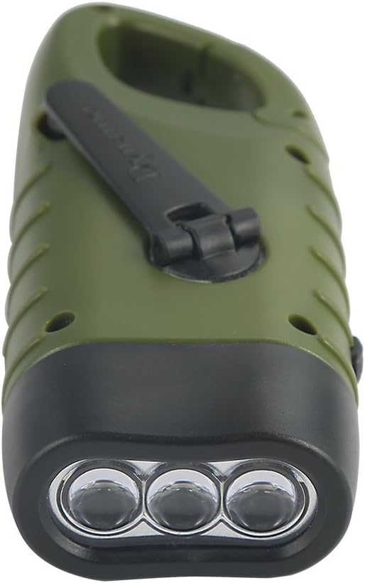 2er Set Kurbel-Solar-Taschenlampen mit Karabiner für Camping und Outdoor