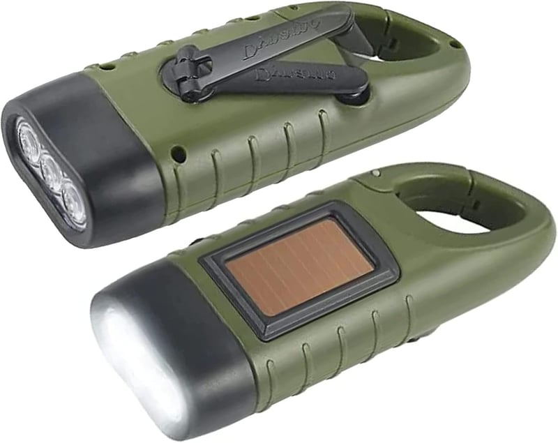 Handkurbel LED Taschenlampen für Camping – 2er Set, wasserdicht, tragbar