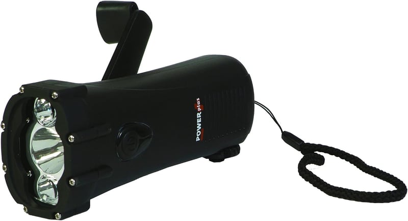 Wasserdichte Dynamo-Taschenlampe mit USB-Ladefunktion in Schwarz