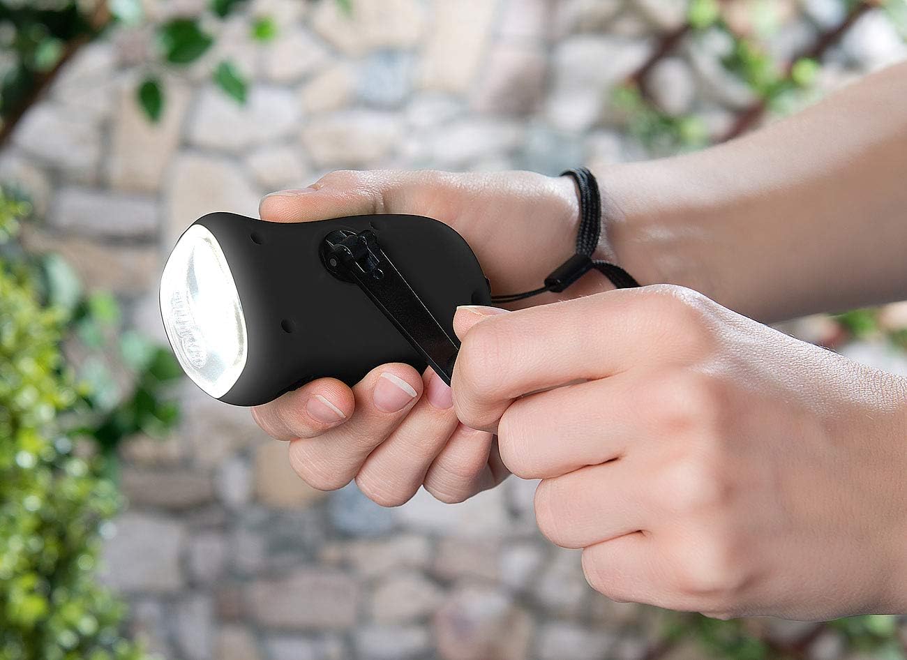 Kurbeltaschenlampe mit Solarpanel - 2er-Set LED Taschenlampe