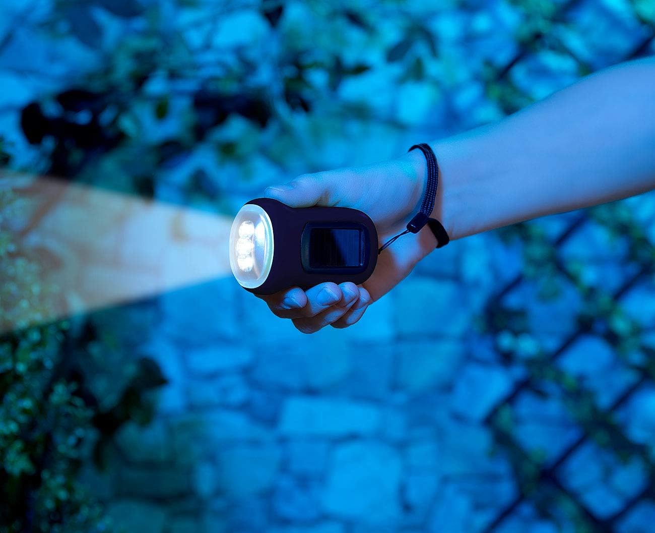 Kurbeltaschenlampe mit Solarpanel - 2er-Set LED Taschenlampe
