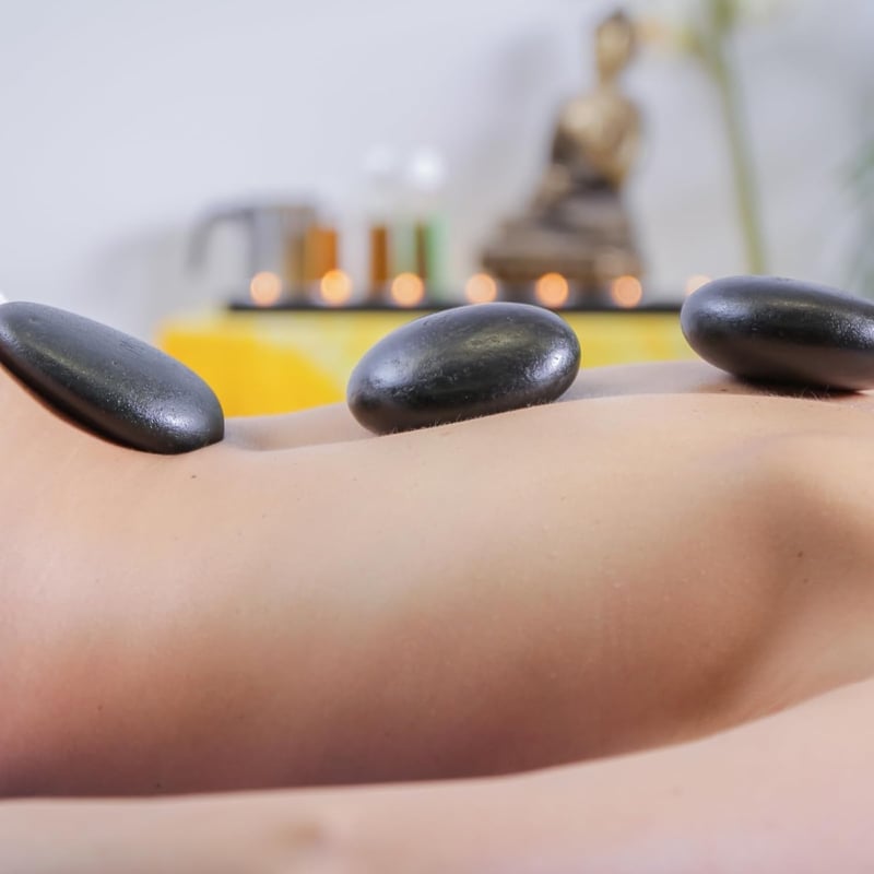 Zen Light Basalt Massage-Steineset - 5 natürliche Vulkangesteine, 6 cm x 5 cm