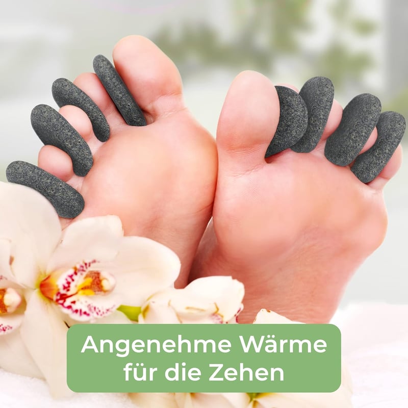Echte Basalt Hot Stone Zehensteine für Massage [8 Stück]