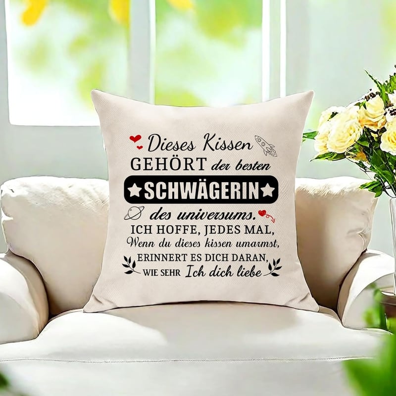 Personalisierter Kissenbezug für Schwägerin zur Hochzeit