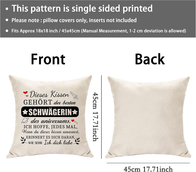 Personalisierter Kissenbezug für Schwägerin zur Hochzeit