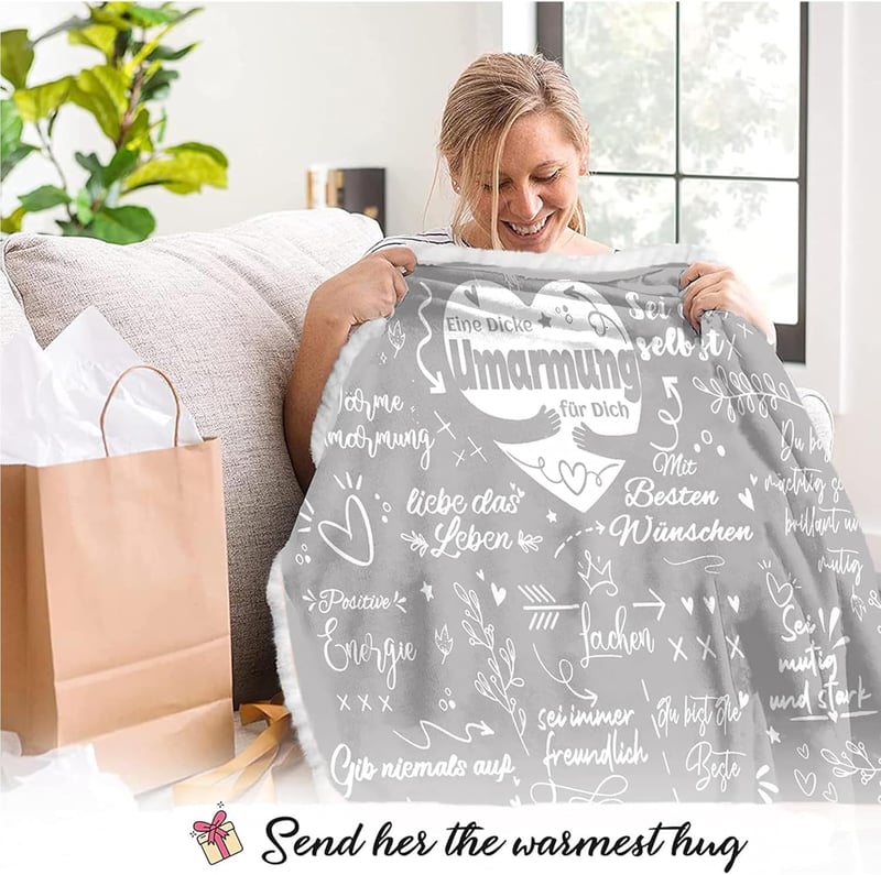 Mutmacher Decke mit Ärmeln – Personalisiertes Geschenk für Beste Freundin