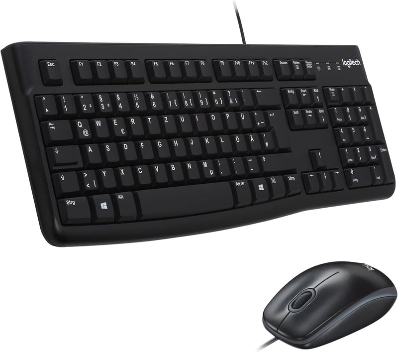 Logitech MK120 Kabelgebundenes Tastatur-Maus-Set mit QWERTZ - Schwarz