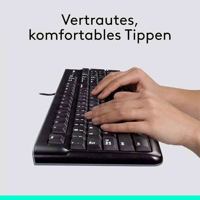 Logitech MK120 Kabelgebundenes Tastatur-Maus-Set mit QWERTZ - Schwarz