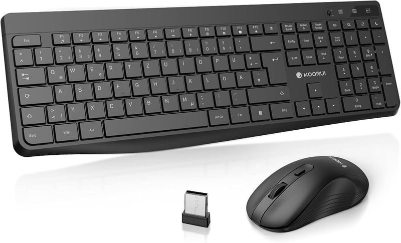 Kabelloses Tastatur- und Mausset QWERTZ für Windows, MacOS, Linux