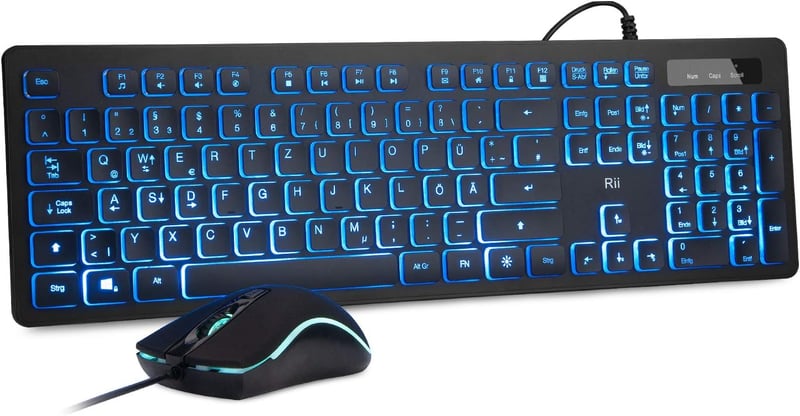 Rii Kabelgebundenes Gaming Tastatur und Maus Set mit LED Beleuchtung
