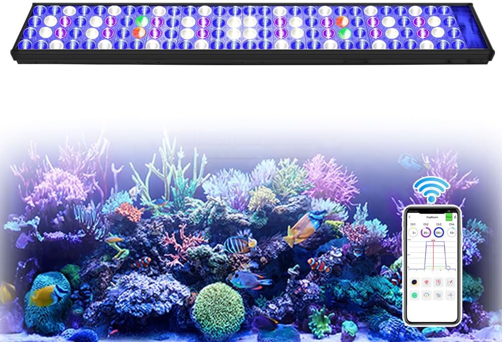 PopBloom LED Beleuchtung für Meerwasseraquarien 80-100cm mit Hängeset