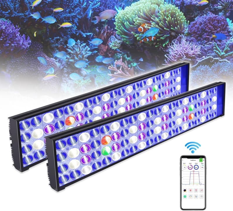 PopBloom LED-Aquariumbeleuchtung für Salzwasser 100-140 cm