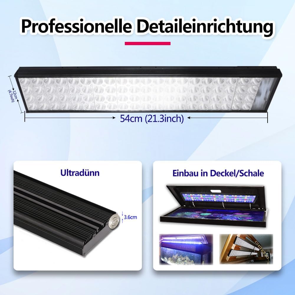 PopBloom LED-Aquariumbeleuchtung für Salzwasser 100-140 cm
