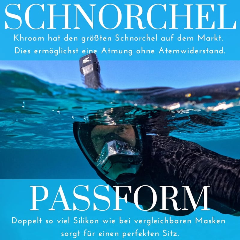 CO2-sichere Vollgesichts-Schnorchelmaske für Erwachsene - Seaview Pro