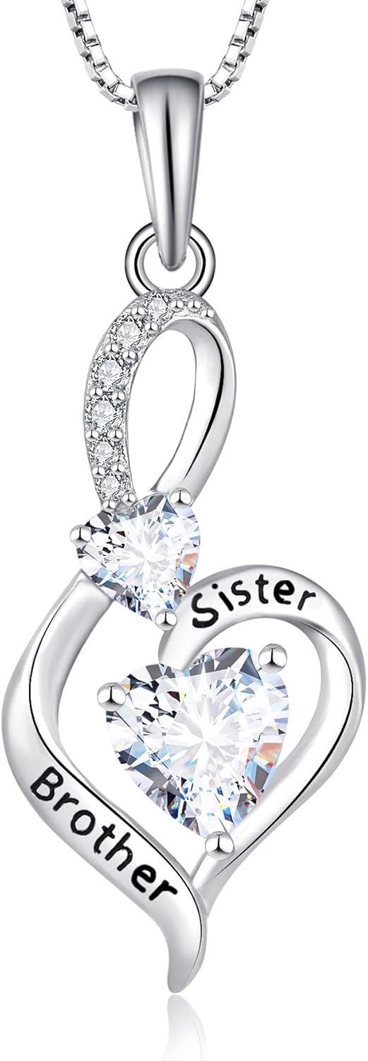 Herzanhänger Halskette aus 925 Sterling Silber für Frauen mit Zirkonia