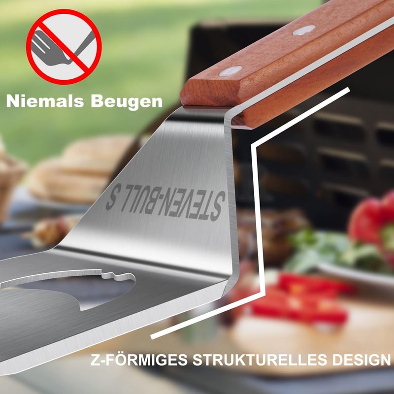 Multifunktionale Grillspachtel mit Holzgriff für Männer