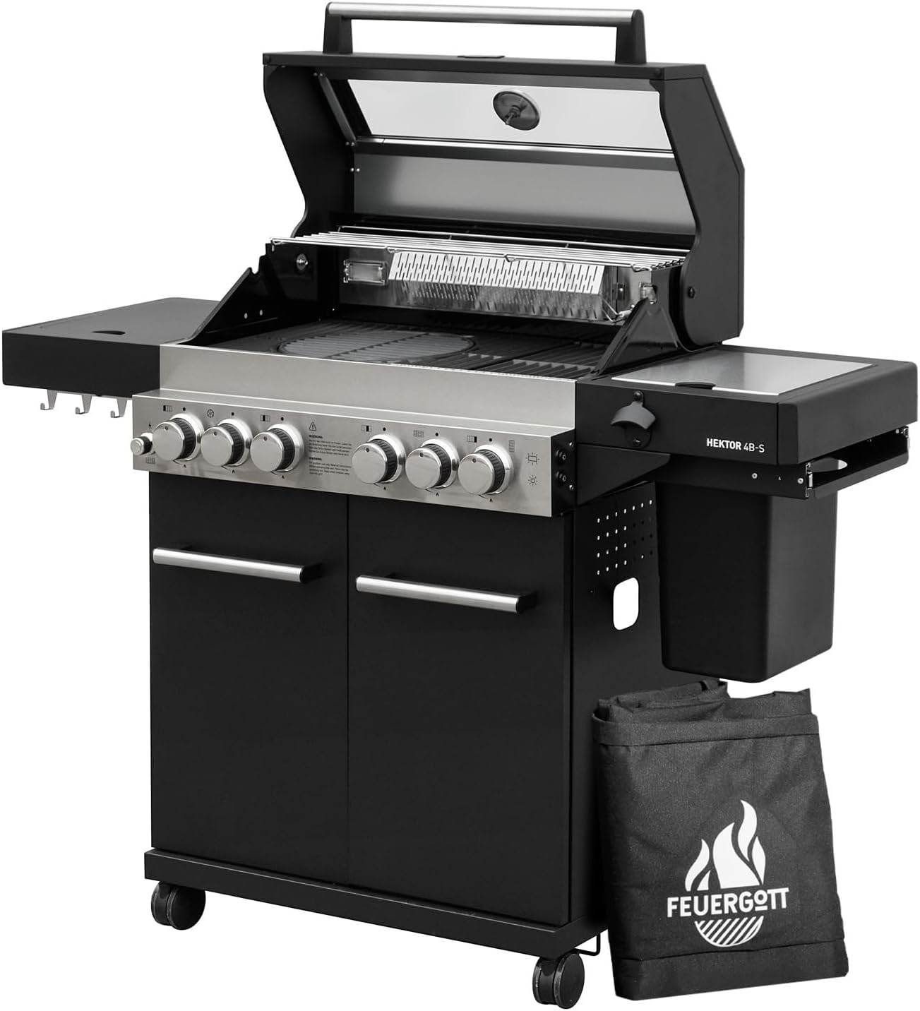 Feuergott Hektor 4B-S Edelstahl-Gasgrill mit 4 Brennern