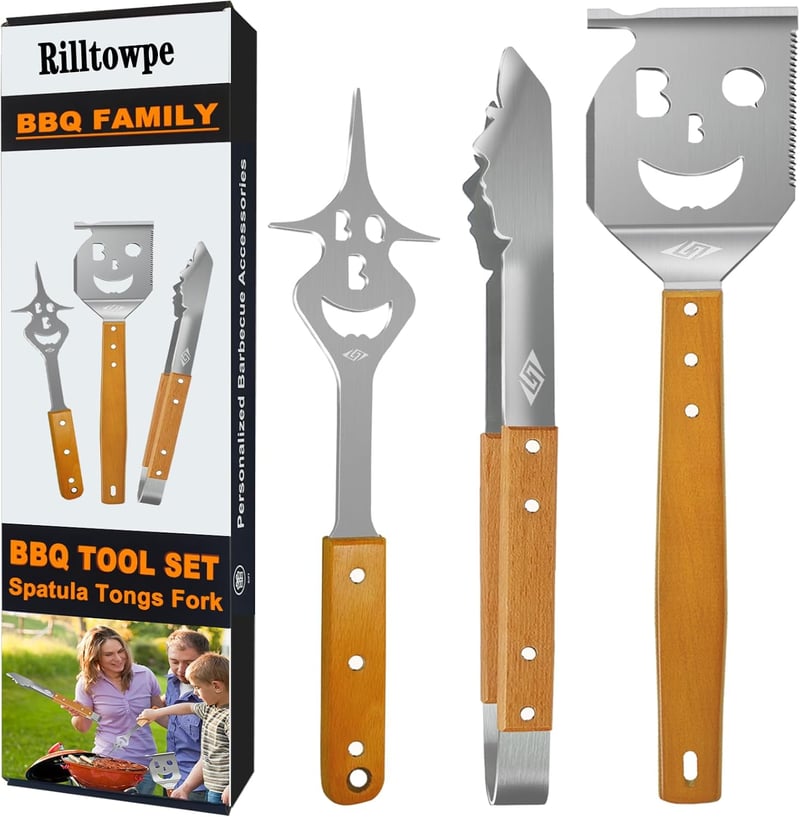 Grillzubehör-Set mit extra langen Werkzeugen für Männer