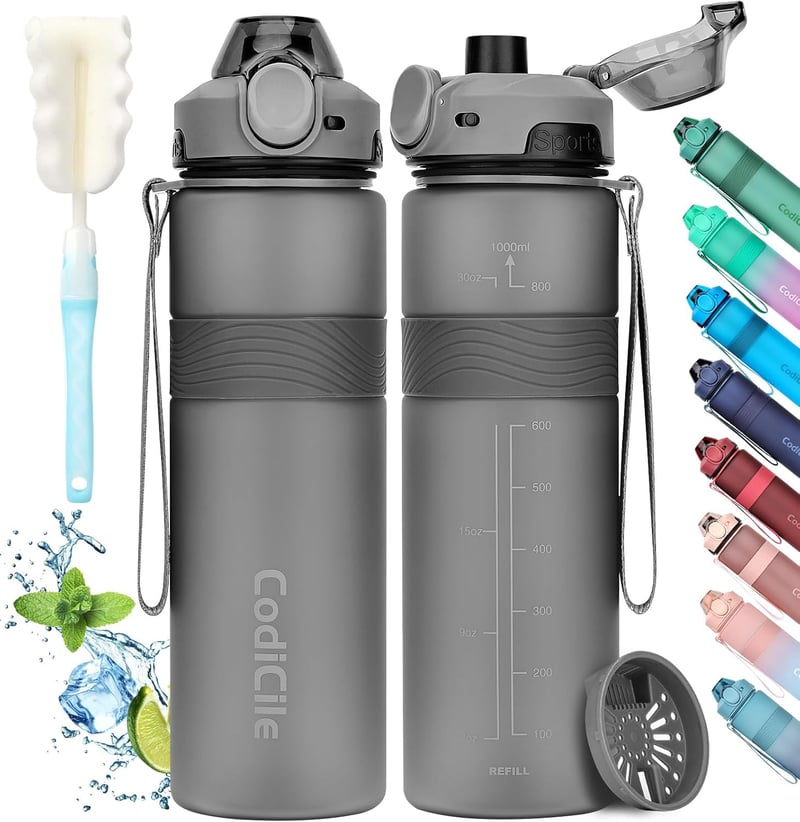 Sport Trinkflasche 1L, BPA-frei und auslaufsicher, ideal für Fitness und Reisen