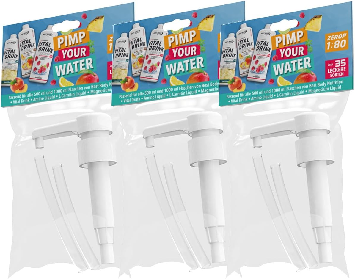 Best Body Nutrition 3x Dosierpumpe für Vital Drinks – 5 ml pro Hub