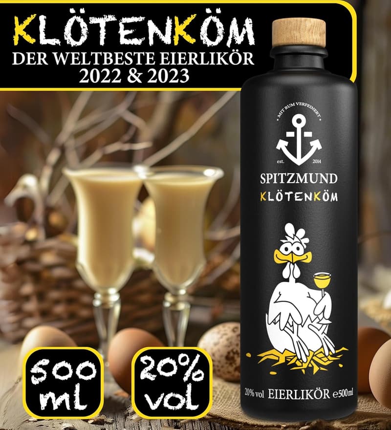 Eierlikör mit Vanille & Rum - Laktose- und glutenfrei, 500 ml
