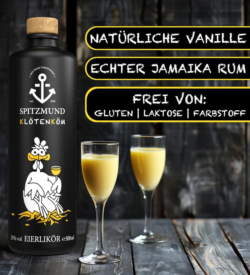 Eierlikör mit Vanille & Rum - Laktose- und glutenfrei, 500 ml