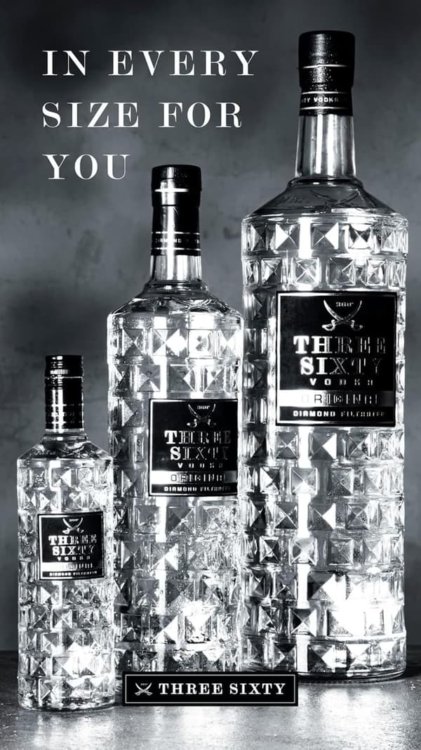 THREE SIXTY VODKA ORIGINAL - Diamantgefilterter Wodka 0,7L, 37,5% vol.