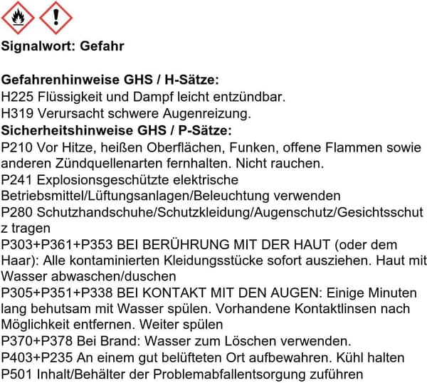 Bioalkohol für Deko-Kamine - 1 Liter Bio-Ethanol