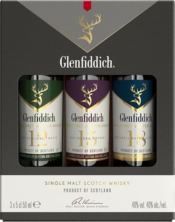 Glenfiddich Probierset Single Malt Whisky (3 x 5cl) - 12, 15 & 18 Jahre