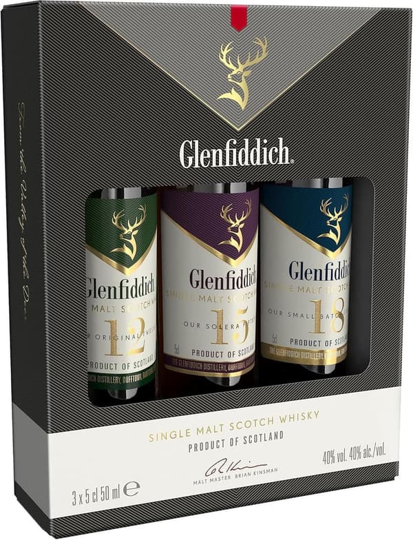 Glenfiddich Probierset Single Malt Whisky (3 x 5cl) - 12, 15 & 18 Jahre