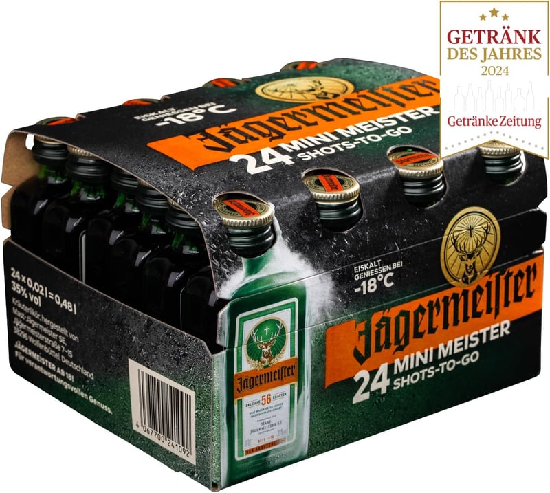 Jägermeister Premium Kräuterlikör Shots 24 x 20ml – Party Geschenk