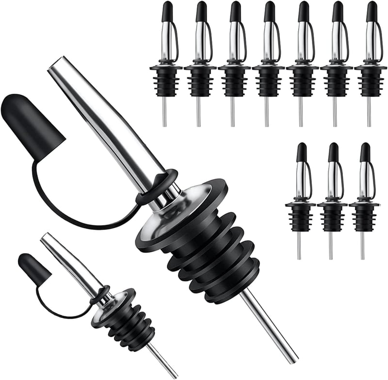 Edelstahl-Flaschenausgießer im 12er-Pack für 19mm Flaschenöffnungen