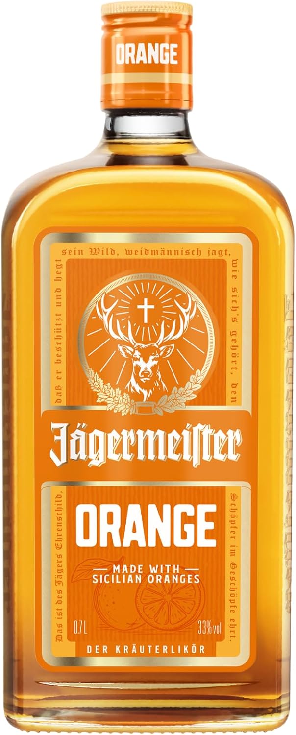 Jägermeister ORANGE – 0,7l Premium Kräuterlikör mit Orangenextrakt