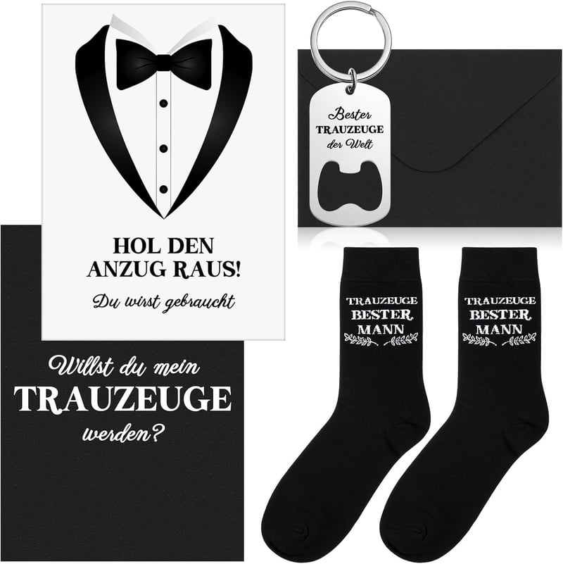 Bester Trauzeuge Geschenke: Flaschenöffner Schlüsselanhänger mit Karte