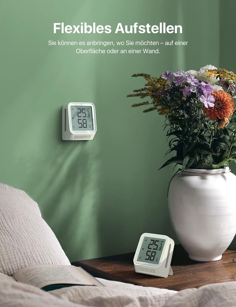 WLAN Thermometer Hygrometer für Innenräume mit App - Smiley-Indikator