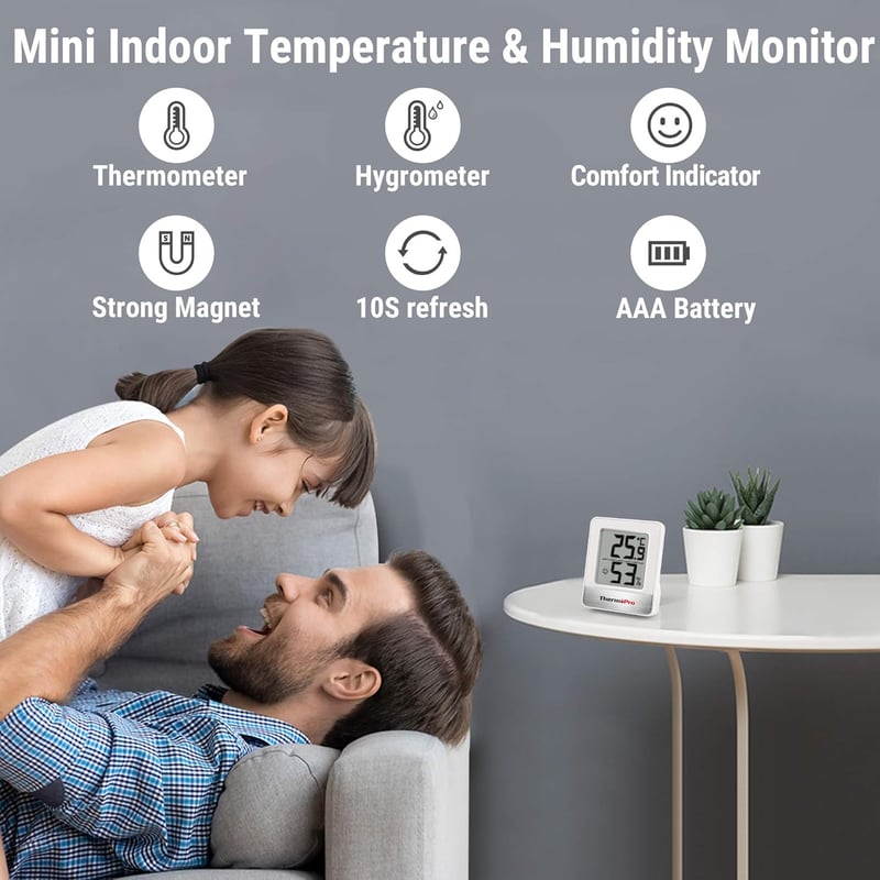 Digitales Hygrometer und Thermometer für Zuhause und Büro, 6 Stück