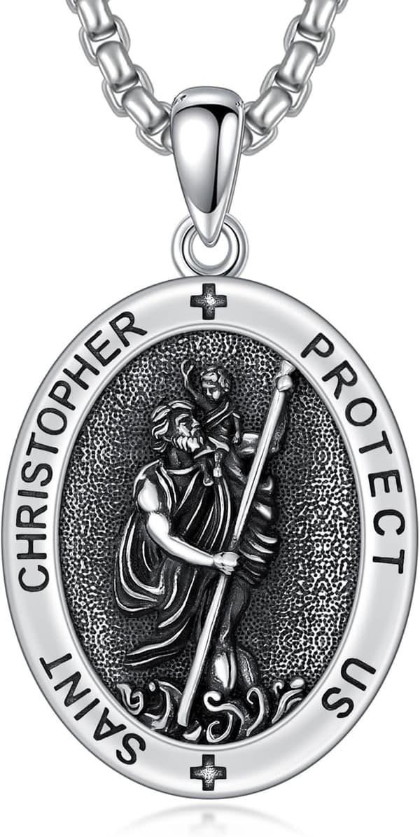 Religiöse Schutzkette aus Sterling Silber mit St. Michael Anhänger für Männer