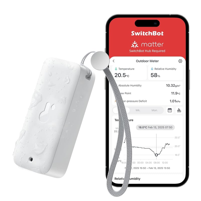 SwitchBot Bluetooth Hygrometer für Innen und Außen mit Datenspeicherung
