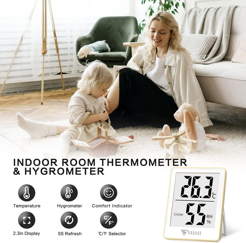 Digitales Raumthermometer mit Hygrometer und 5s Schnellrefresh für Innenräume